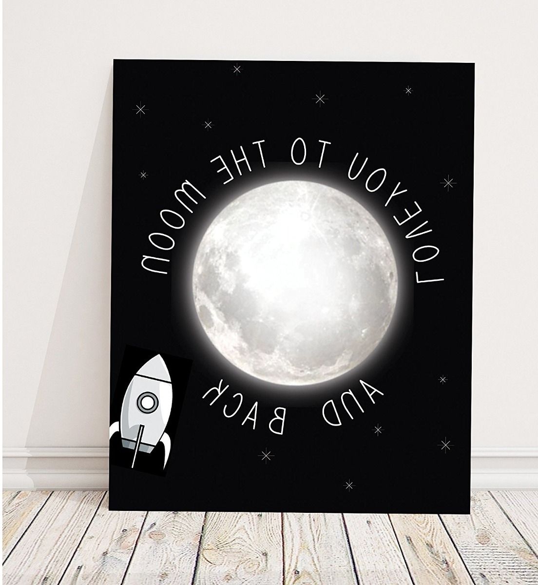 Recent Love You To The Moon And Back Children's Wall Art Print 11x1 Within I Love You To The Moon And Back Wall Art (View 12 of 20)