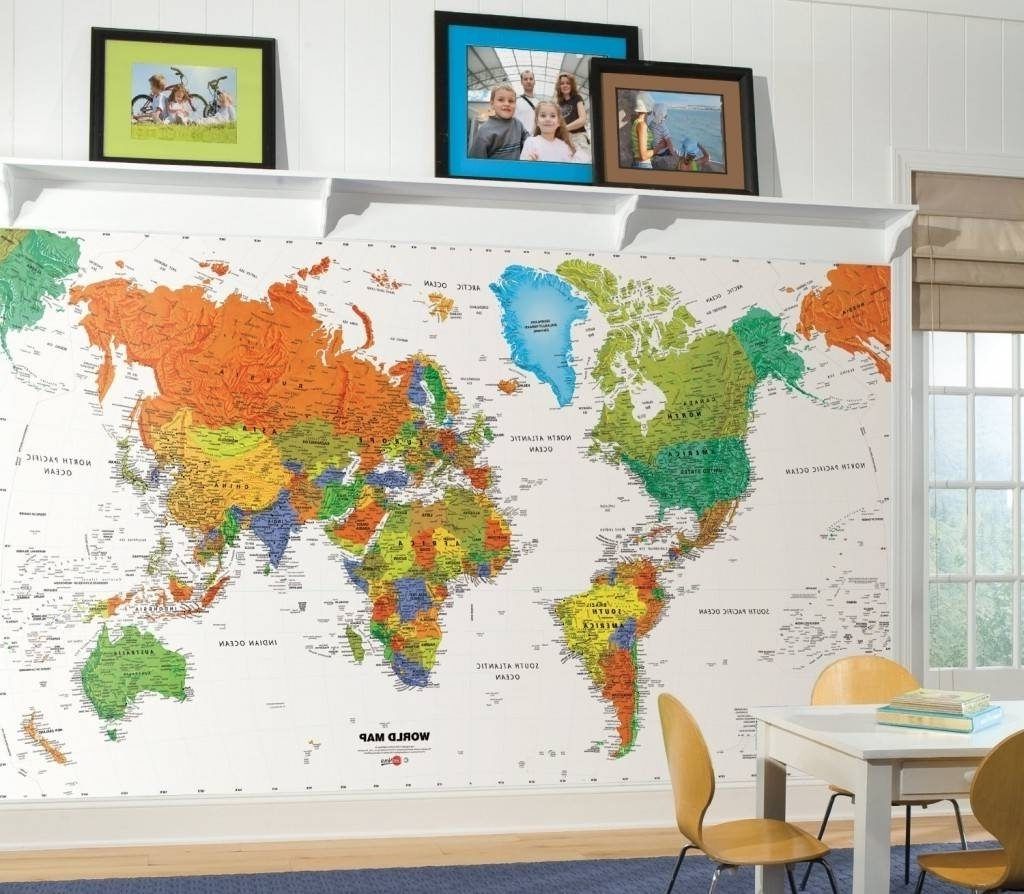 Recent World Map Wall Art For Kids Pertaining To Classrooms Decor Colorful Kids Rooms Pertaining To Latest World Map (View 14 of 20)