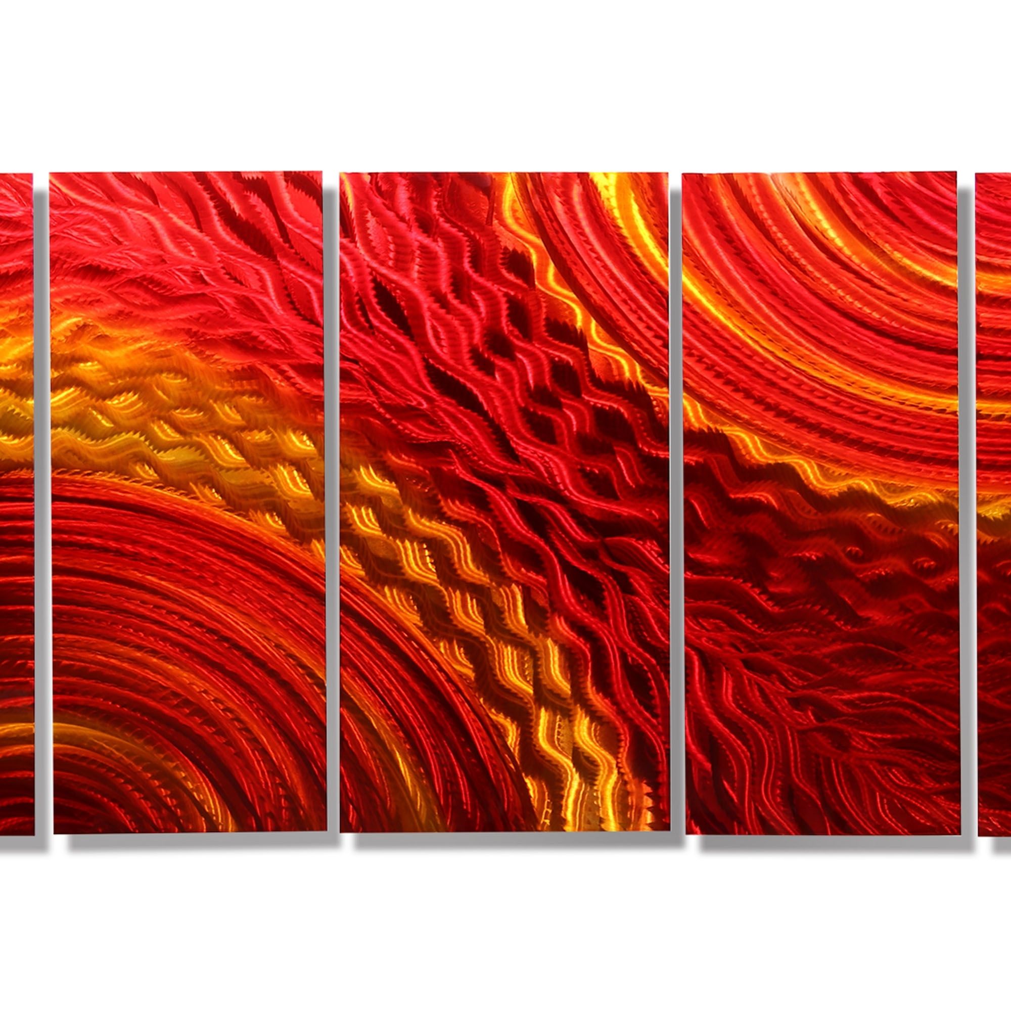 Red Wall Art For Well Known Harvest Moods – Dynamic Red & Gold Modern Metal Wall Sculpture (View 14 of 15)
