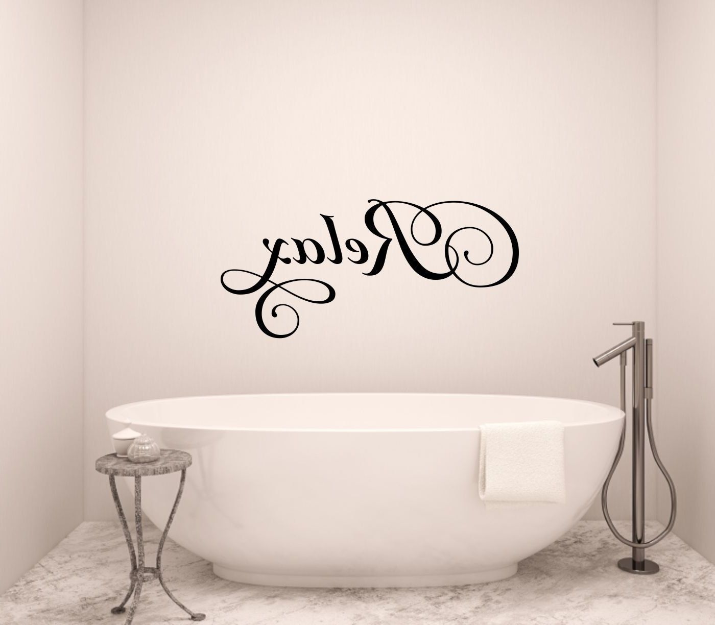 Relax Wall Decal Bathroom Wall Decal Bathroom Vinyl Decal Bathroom Regarding Recent Relax Wall Art (View 17 of 20)