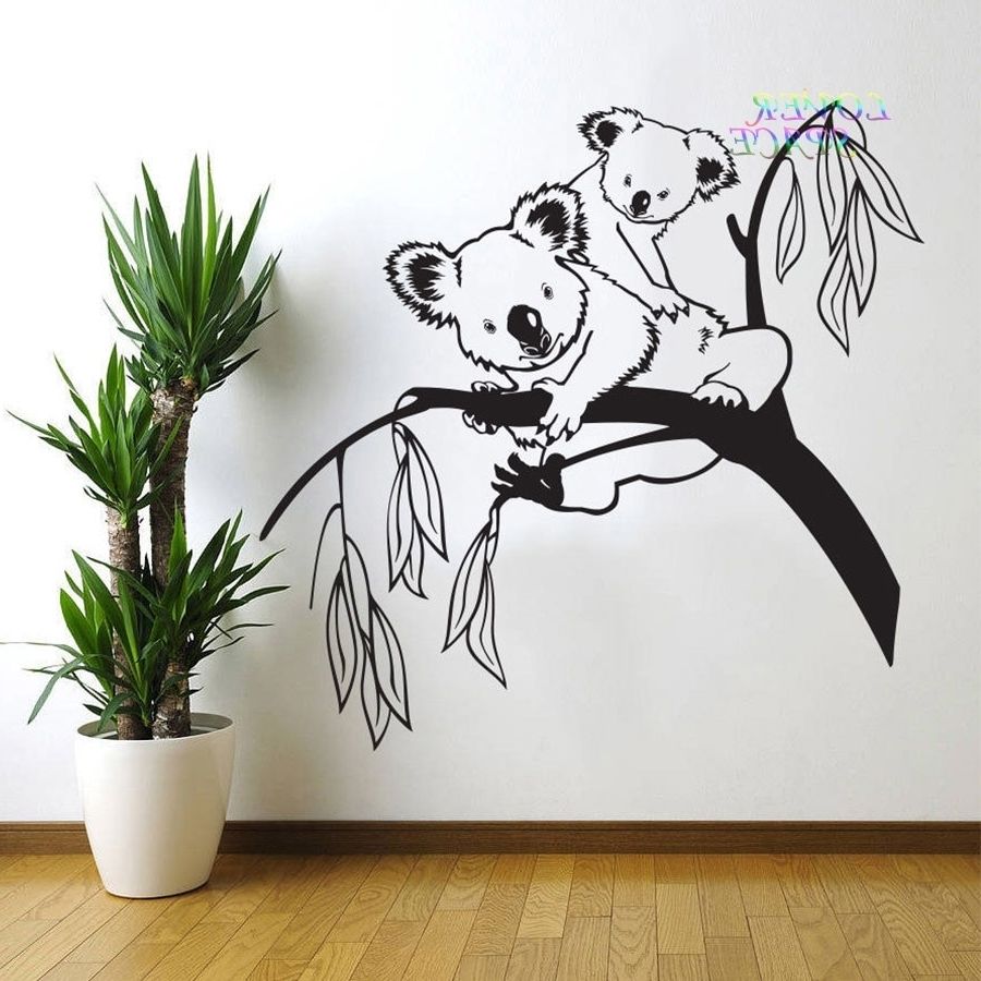 Removable Tree Branches Koala Bear Baby Nursery Room Wall Decal Art Inside Well Known Wall Sticker Art (View 10 of 15)