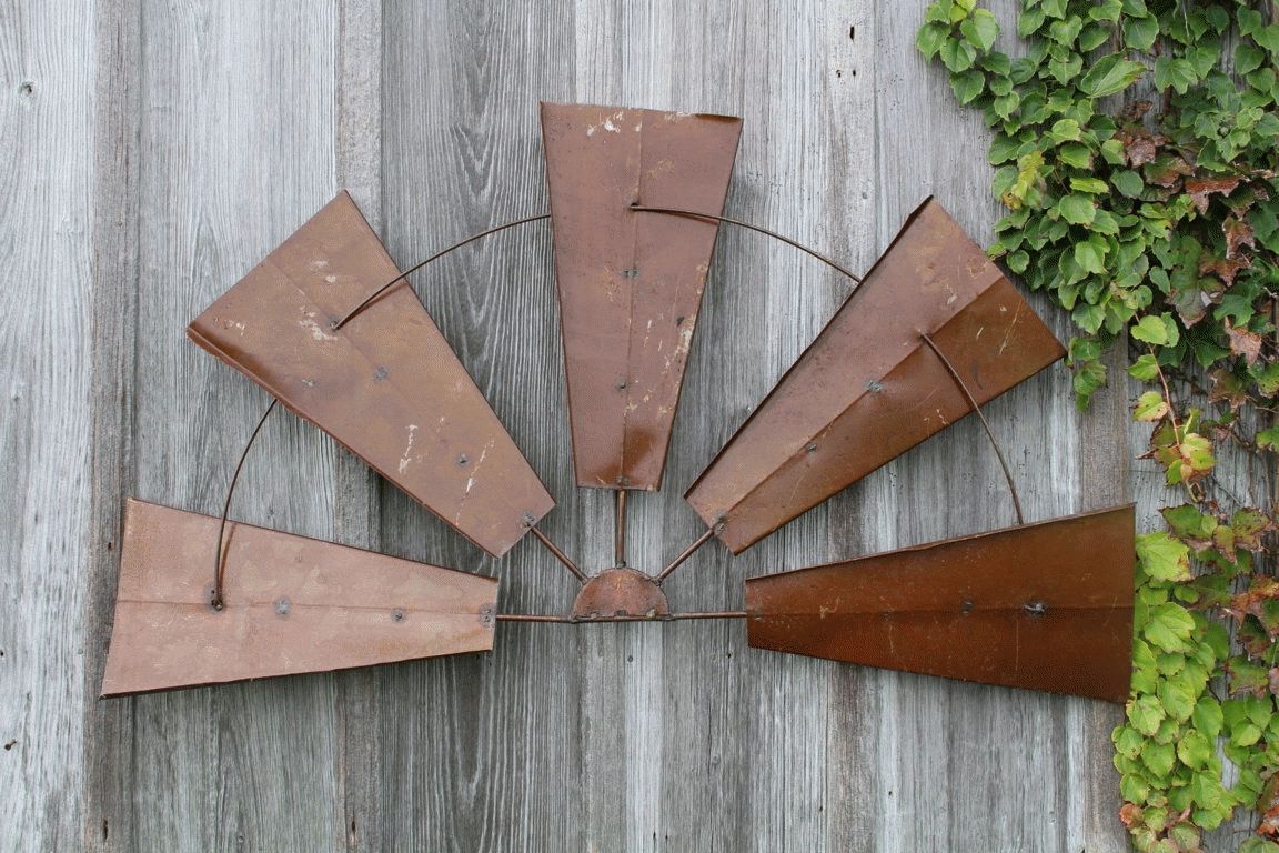 Rustic Metal Wall Art With Most Recent 28" Large Rustic Metal Half Windmill Country Farm Wall Art Barn Decor (View 18 of 20)