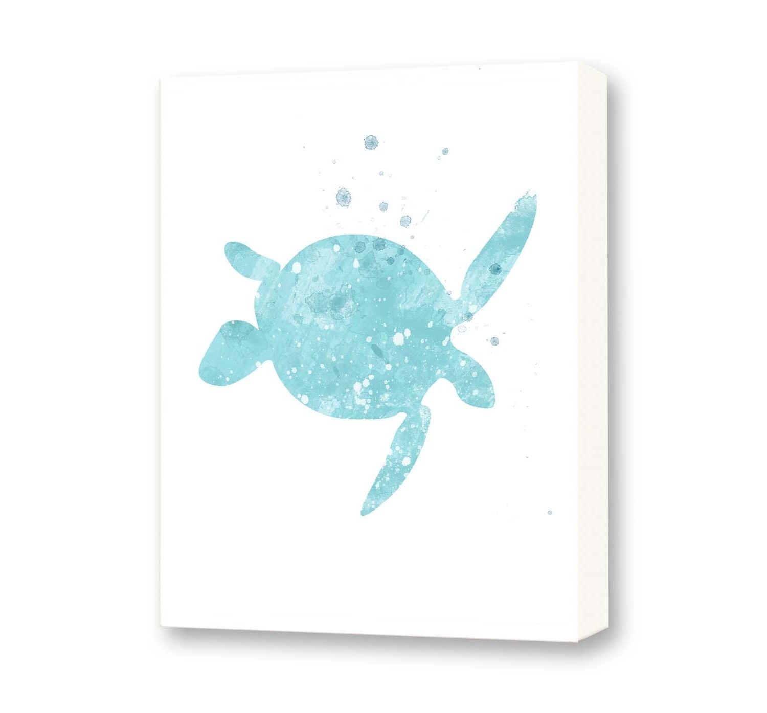 Sea Turtle Canvas Wall Art With Regard To Fashionable Sea Turtle Art, Watercolor Wall Art, Canvas Art, Bathroom Art (View 16 of 20)
