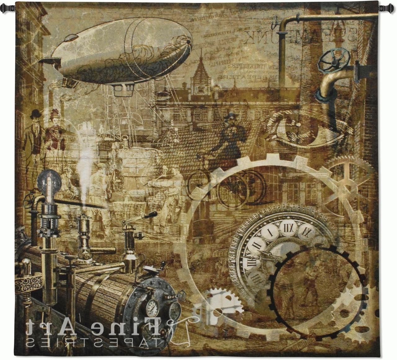 Steampunk Tapestry Wall Hanging – Art Reproduction, H51" X W53" Throughout Preferred Steampunk Wall Art (View 12 of 20)