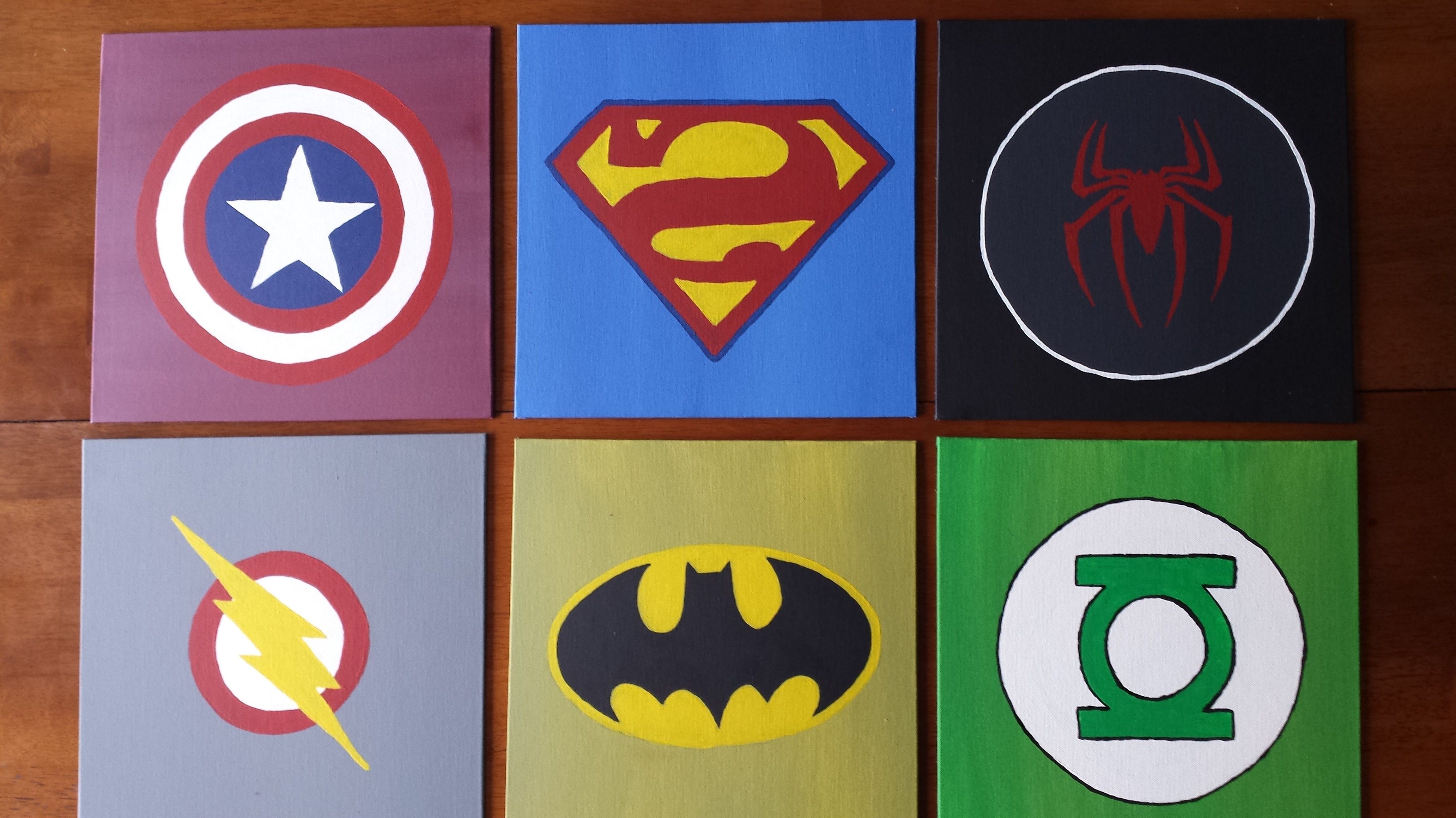 Superhero Wall Art In Most Popular Diy Wall Art For Boys  Superhero Logos (View 6 of 20)