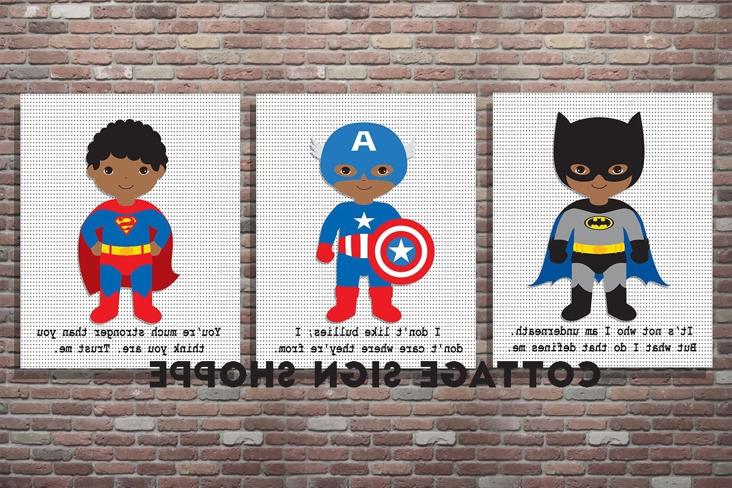 Superhero Wall Art Regarding Popular African American, Superhero Decor, Superhero Wall Art,set, Digital (View 7 of 20)