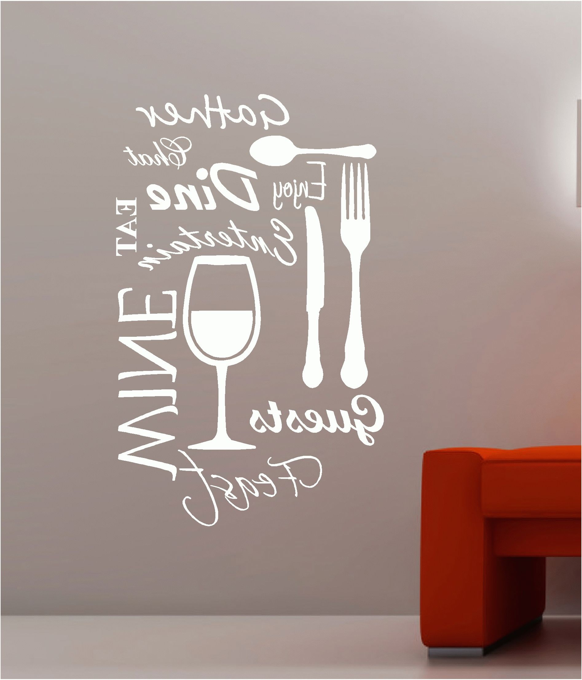 Trendy Wall Art Quotes With Regard To Kitchen Word Cloud Vinyl Wall Art Quote Sticker Dining Food Wine (View 8 of 20)