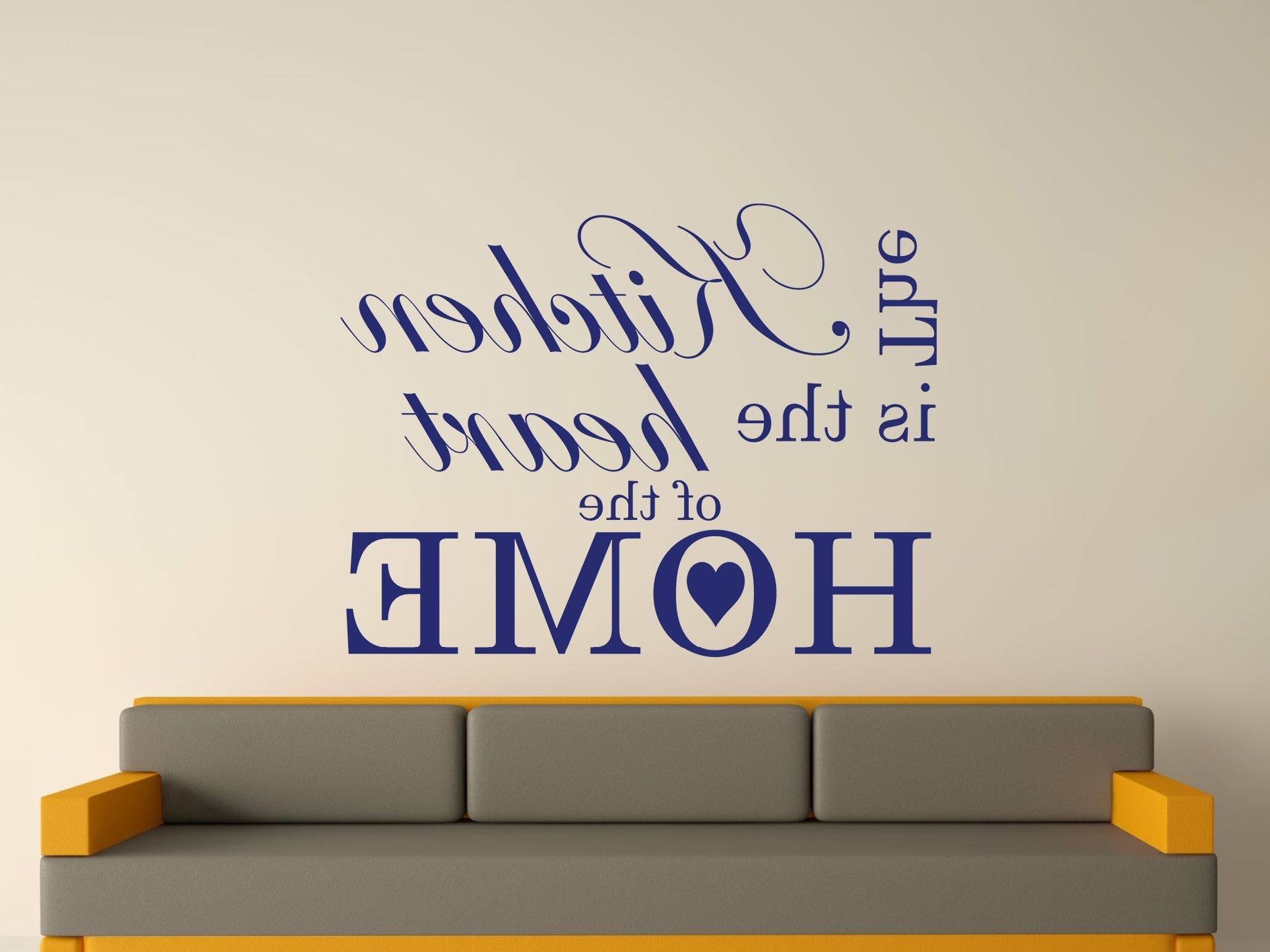 Wall Art Stickers Inside Current The Kitchen Is The Heart Of The Home Wall Art Sticker Text 3 Sizes (View 11 of 15)