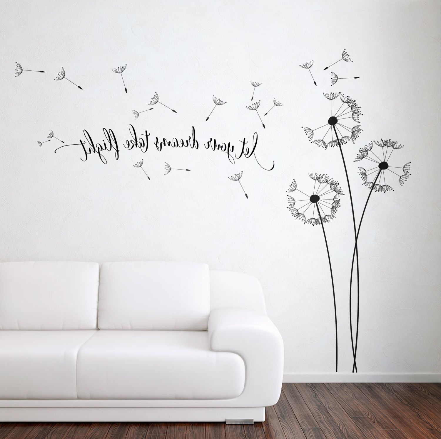 Wall Sticker Art With Regard To Recent Dandelion Blowing With Quote Wall Sticker, Floral Sticker, Flower (View 1 of 15)