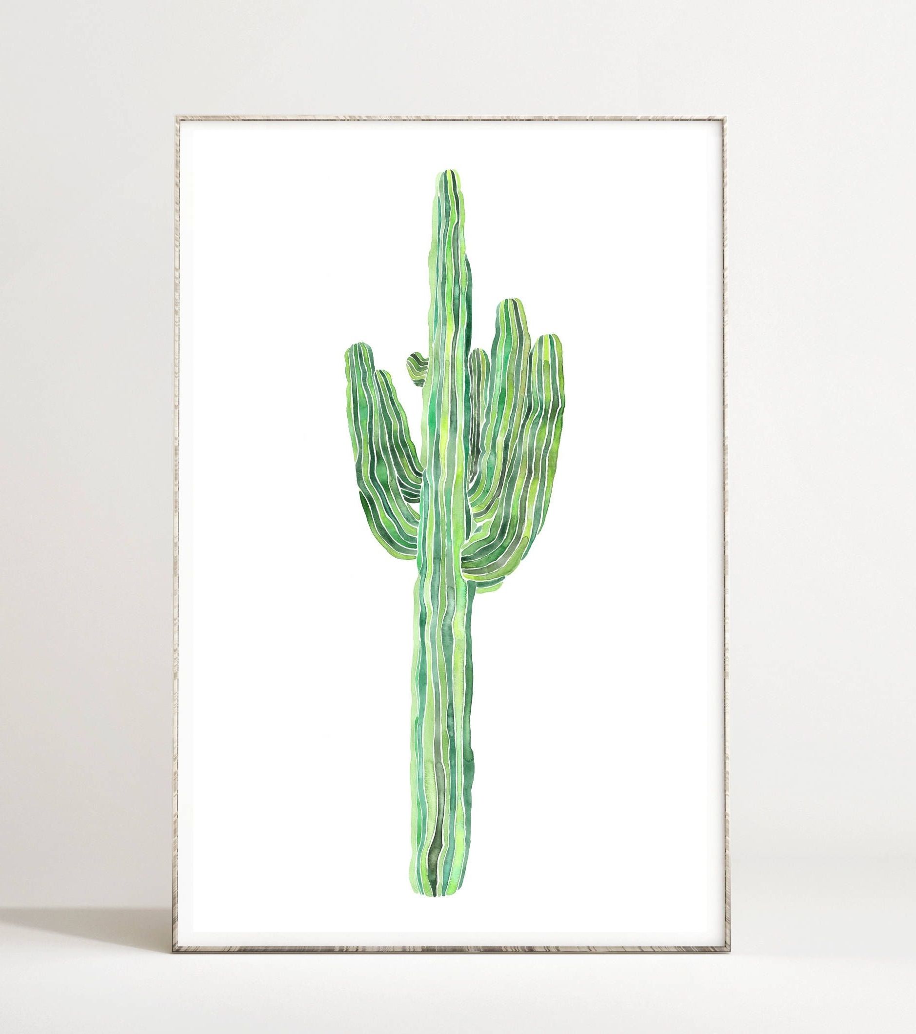Well Known Cactus Wall Art Intended For Cacti Print, Cactus Wall Art, Saguaro White Background, Minimalist (View 15 of 20)
