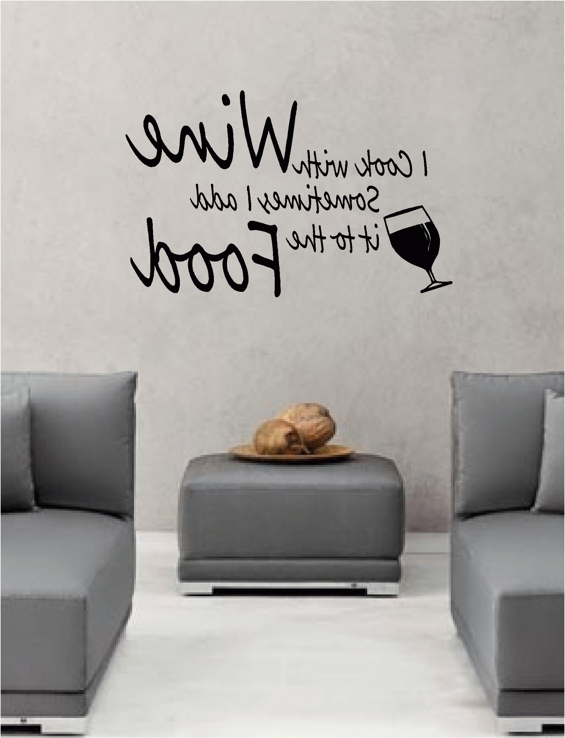 Well Known I Cook With Wine Wall Art Vinyl Lounge Kitchen Quote (View 10 of 20)