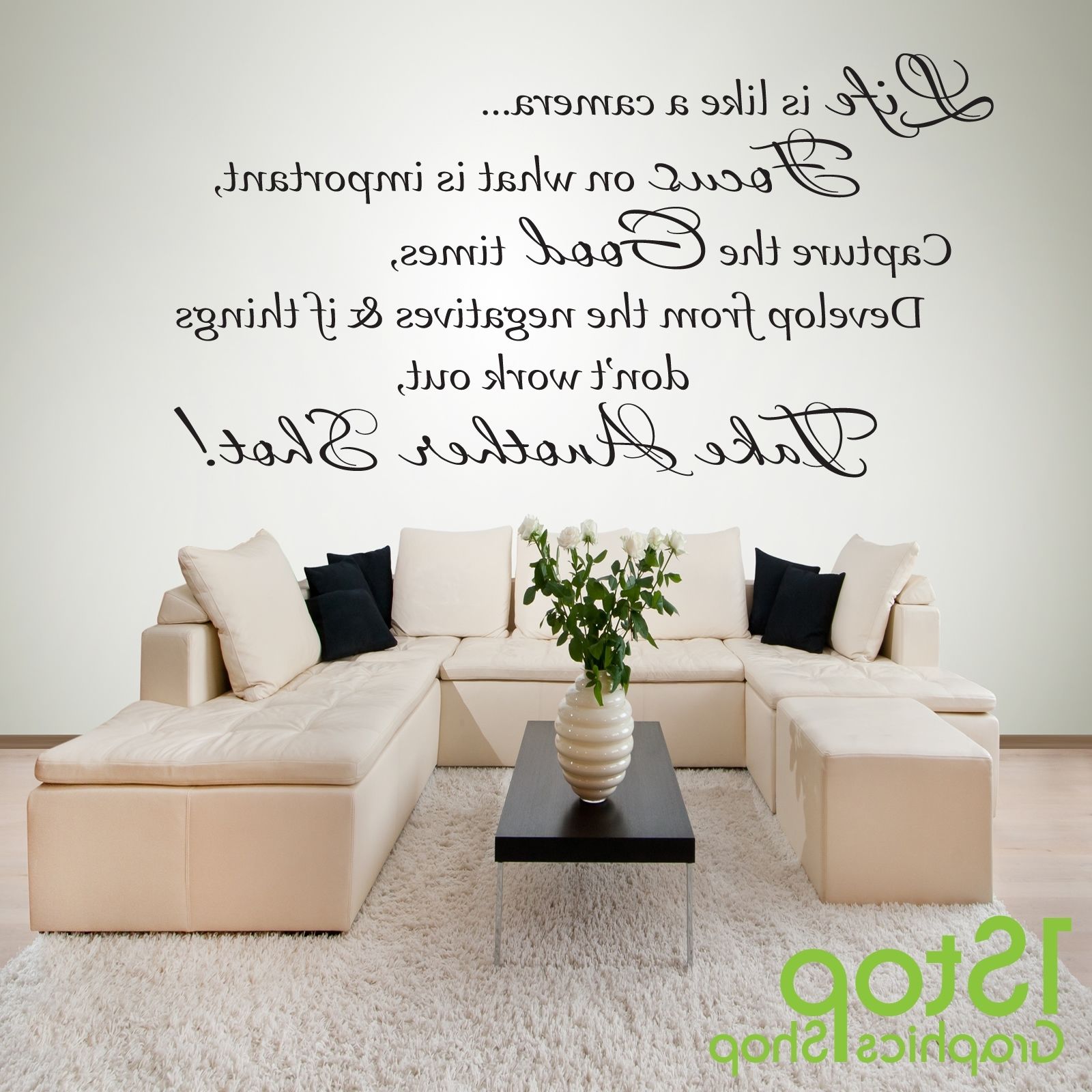 Well Known Life Is Like A Camera Wall Sticker Quote – Bedroom Home Wall Art In Wall Sticker Art (View 15 of 15)
