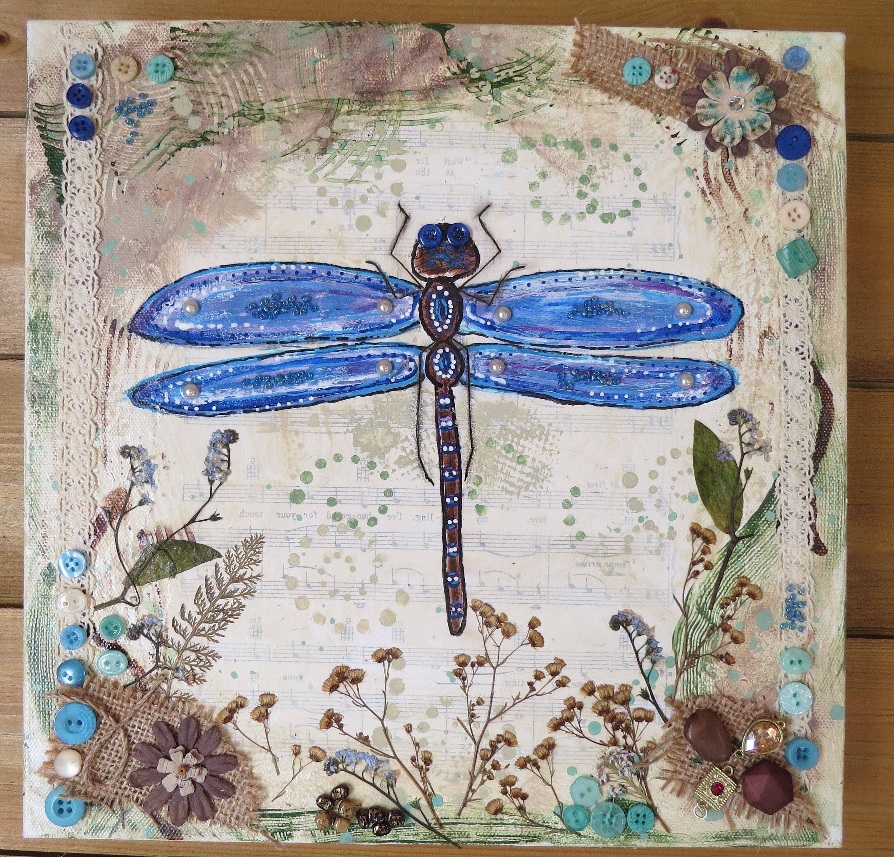 Well Known Mixed Media Art – Kristah Price For Dragonfly Painting Wall Art (View 8 of 20)