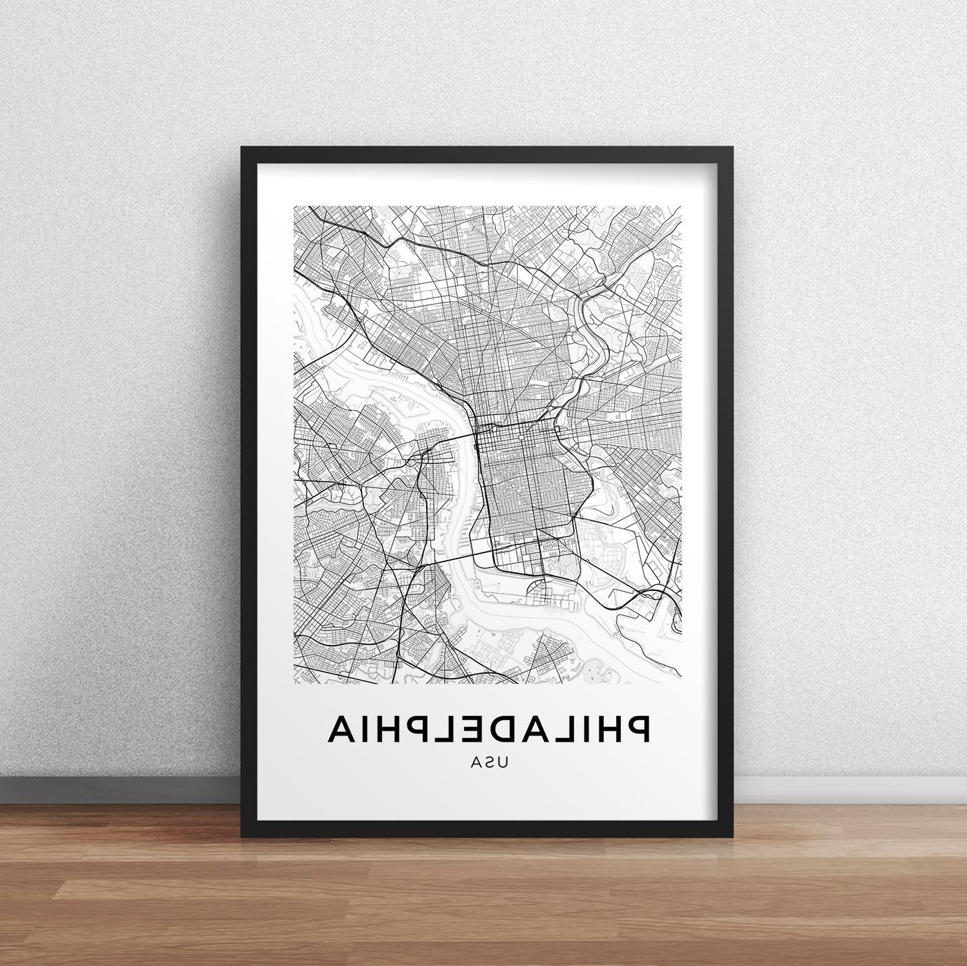 Well Known Philadelphia Map Print Printable Philadelphia Map Philadelphia Within Philadelphia Map Wall Art (View 1 of 20)