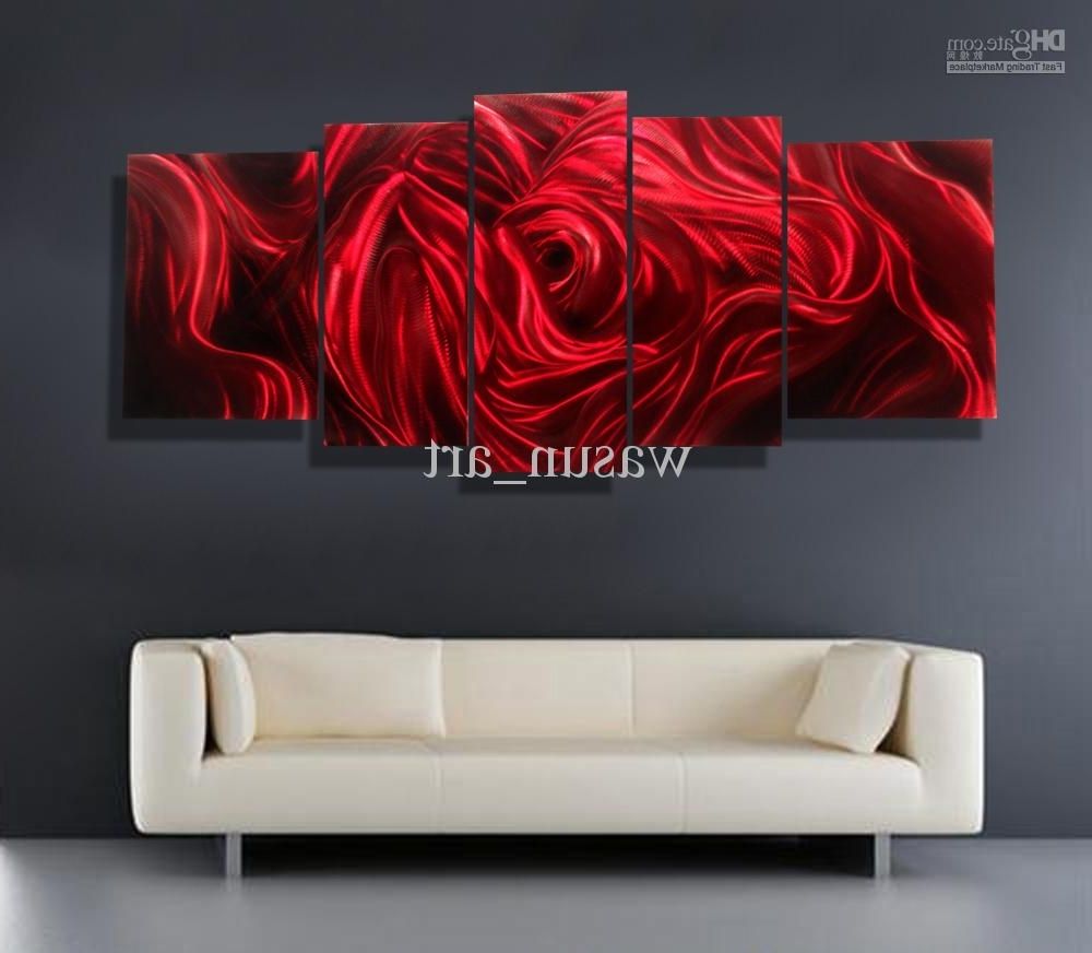 Well Known Red Wall Art Within 2018 Red Rose Modern Contemporary Abstract Painting,metal Wall Art (View 10 of 15)