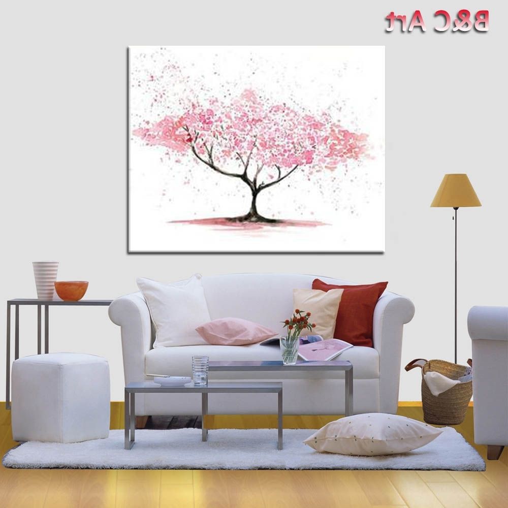 Well Known Ukuran Custom Wall Art Abstrak Pink Pohon Cetak Lukisan Untuk Kantor With Custom Wall Art (View 17 of 20)