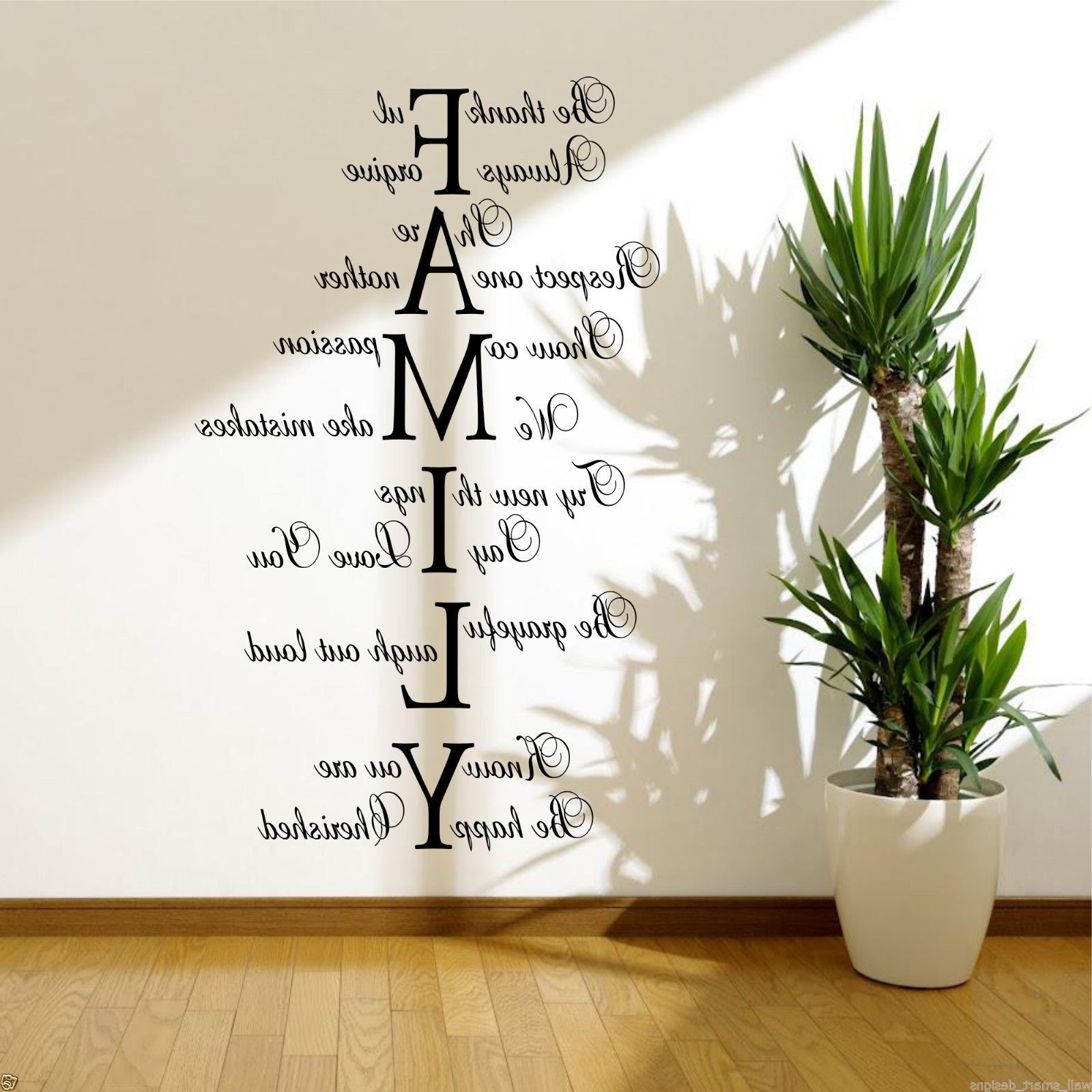 Well Known Wall Art Quotes In Family Love Life Wall Art Sticker Quote Room Decal Mural Transfer (View 3 of 20)