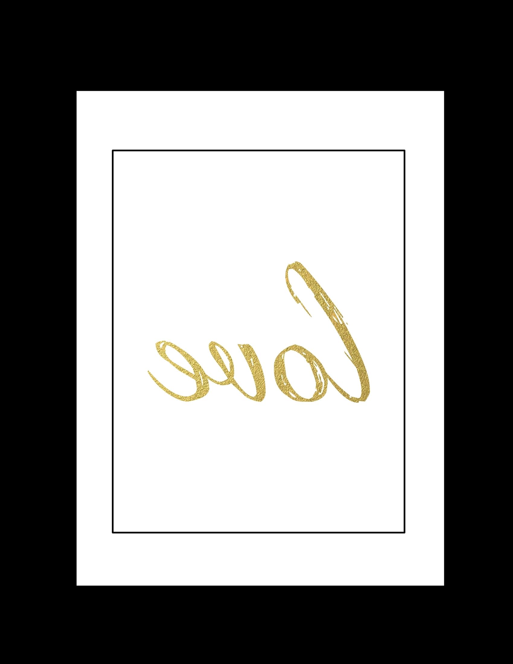 Well Liked Free Printable Wall Art: Black And Gold Love – Paper Trail Design For Free Printable Wall Art Decors (View 4 of 20)