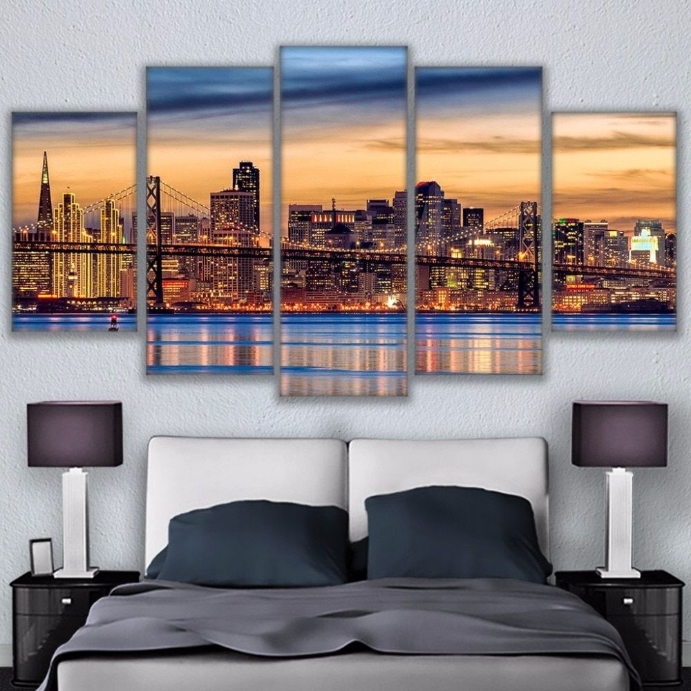 Well Liked San Francisco Wall Art Pertaining To Canvas Wall Art Pictures Framework Living Room Prints Posters  (View 12 of 20)