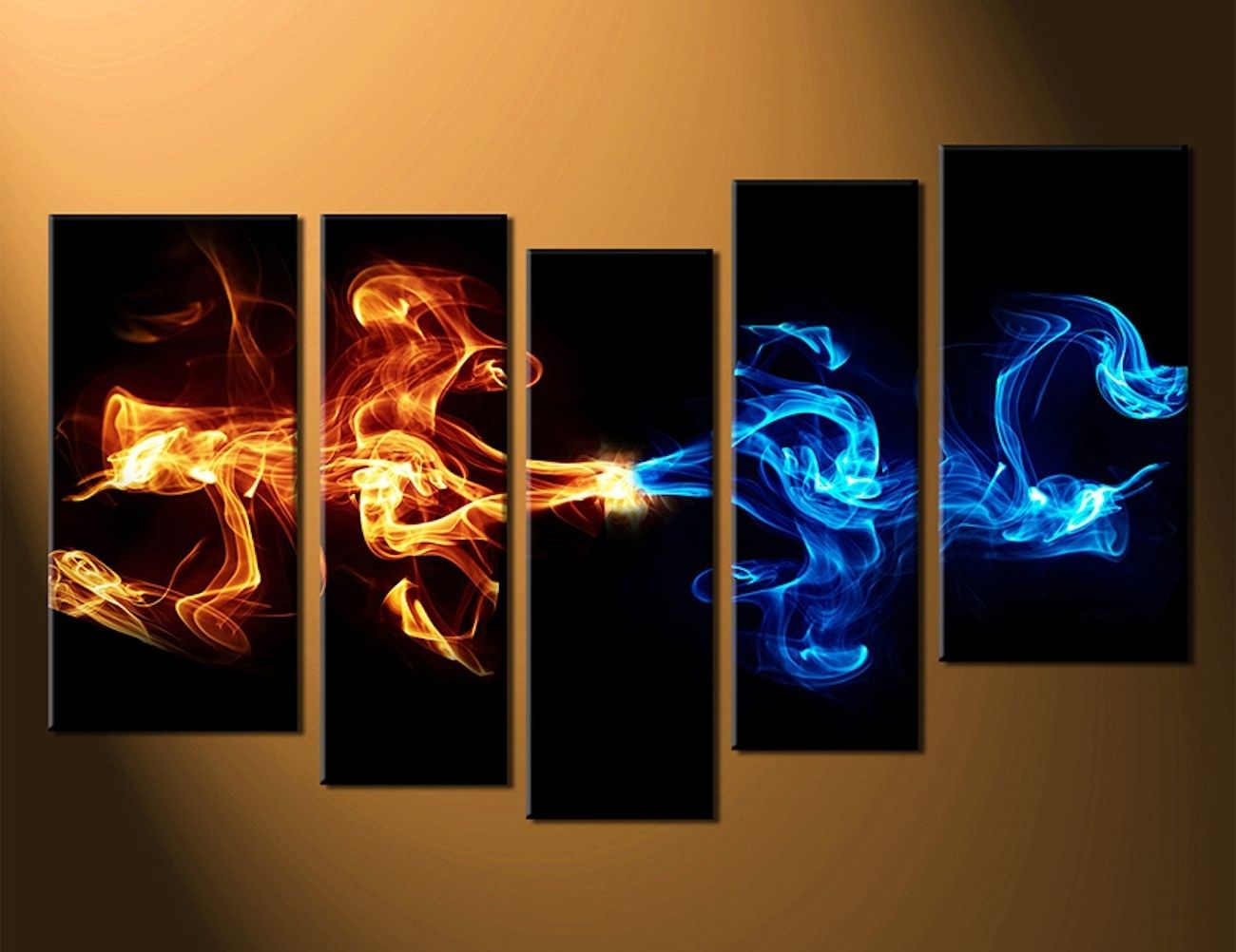 Widely Used 5 Piece Wall Art Canvas Pertaining To Abstract 5 Piece Smoke Canvas Wall Art » Gadget Flow (View 2 of 15)