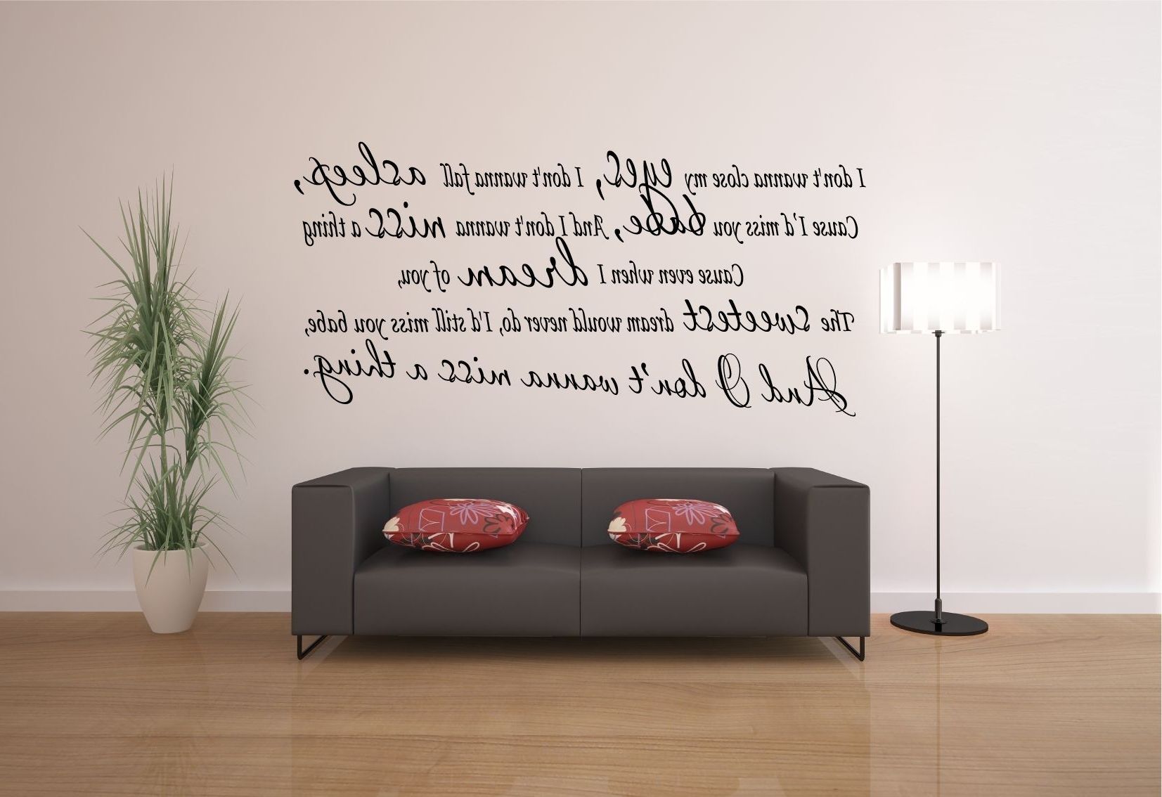 Widely Used Aerosmith I Don T Wanna Close My Eyes Song Lyrics Wall Art Decal Within Song Lyric Wall Art (View 7 of 20)