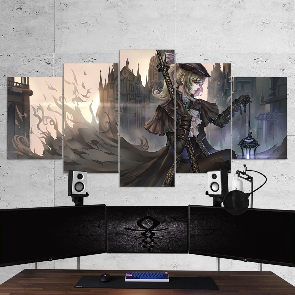 Widely Used Bloodborne 14 Lady Maria 5 Piece Canvas Wall Art Gaming Canvas Regarding 5 Piece Canvas Wall Art (View 20 of 20)