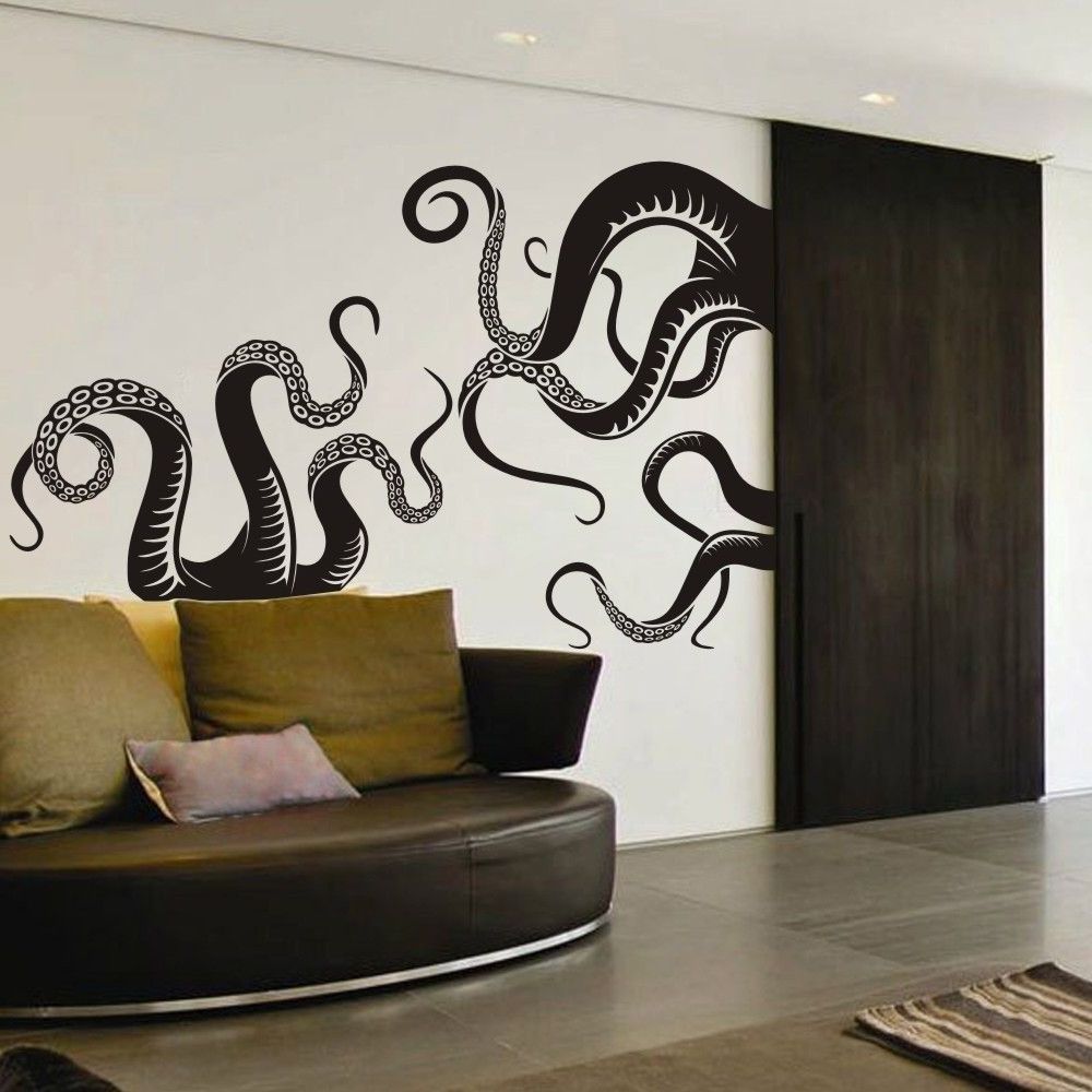 Widely Used Octopus Wall Art Throughout Large Size Octopus Tentacles Vinyl Wall Art Sea Monster Kraken Squid (View 1 of 20)