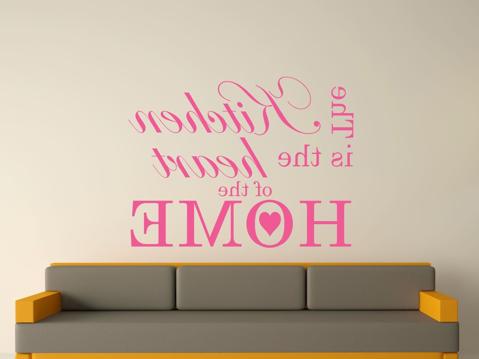 Widely Used The Kitchen Is The Heart Of The Home Wall Art Sticker Text 3 Sizes With Wall Sticker Art (View 12 of 15)