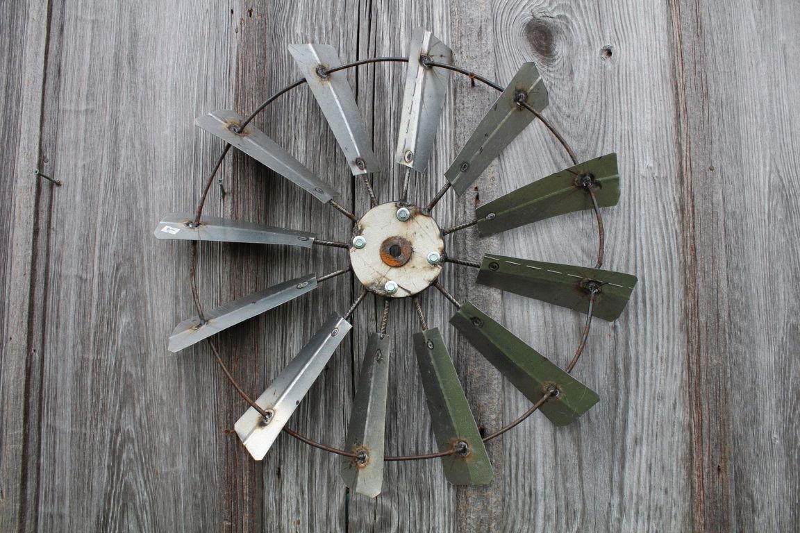 Windmill Wall Art In Most Up To Date 24" Rustic Metal Country Farm Windmill Barn Wall Art (View 9 of 20)