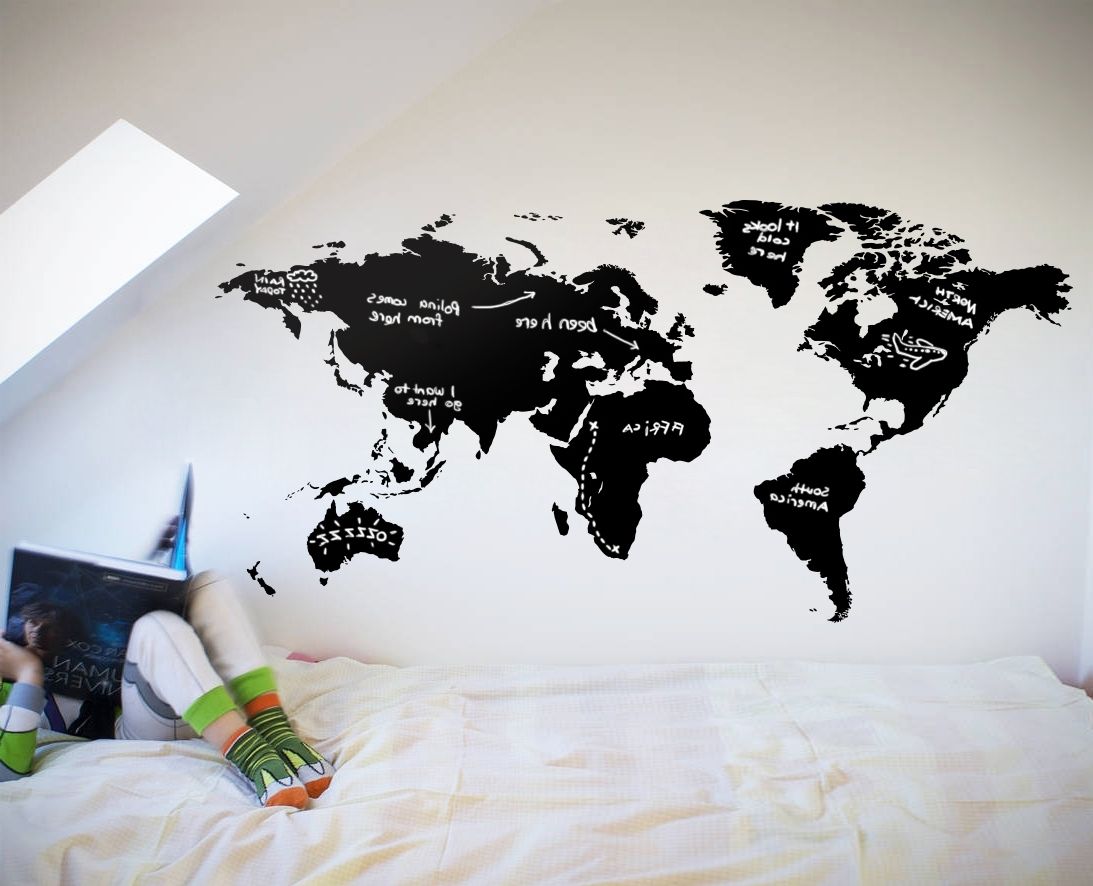 World Map Chalkboard – Your Decal Shop (View 9 of 20)