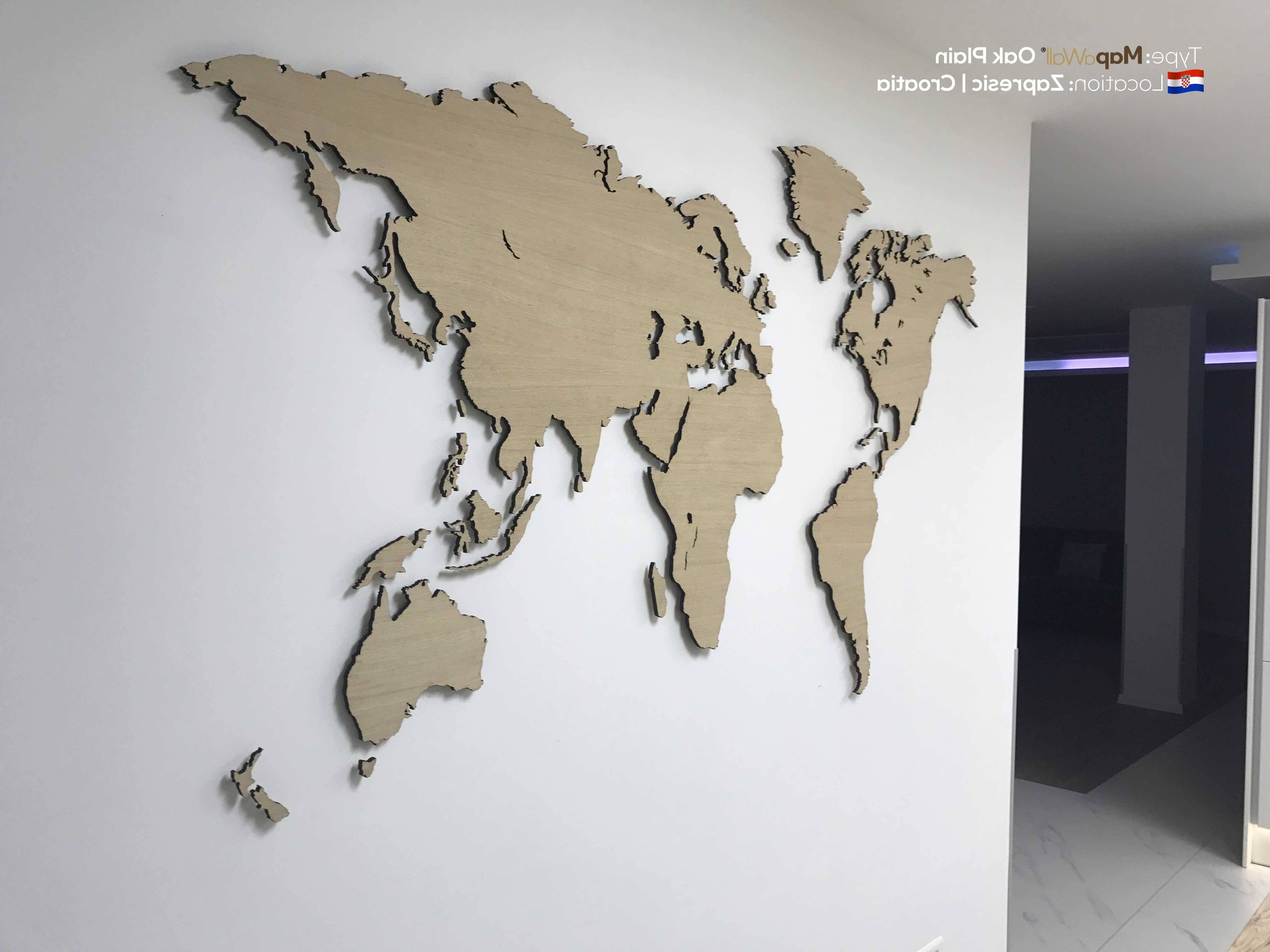 World Map Wall Art In Most Recent New Wooden World Map Wall Art 12 – Link Italia (View 15 of 15)