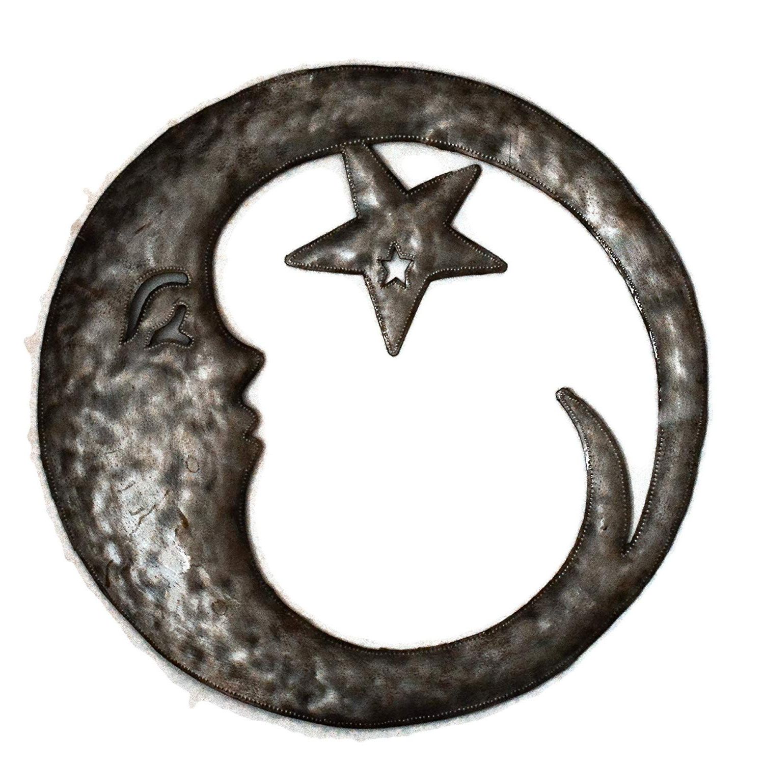 Amazon: Crescent Moon Wall Sculpture, Outdoor Home Decor Throughout Famous Recycled Moon And Sun Wall Decor (View 12 of 20)