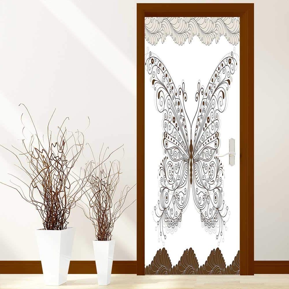 Amazon: L Qn Door Murals Stickers Wall Decals Decor Shady With Regard To Latest Floral Patterned Over The Door Wall Decor (View 7 of 20)