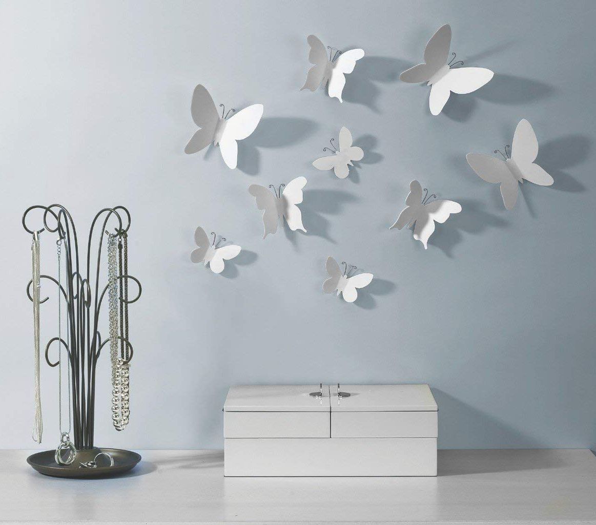 Amazon: Umbra Mariposa – Metal Wall Décor, White, Set Of 9: Home Regarding Best And Newest Mariposa 9 Piece Wall Decor (View 5 of 20)