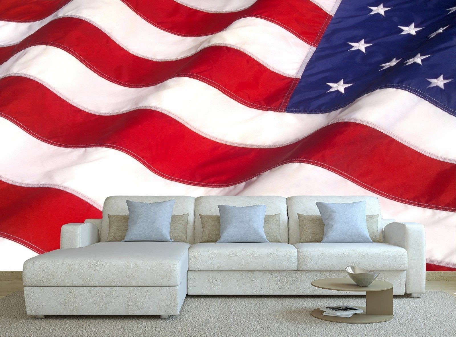 American Flag 3d Wall Decor With Fashionable Waving American Flag 3d Mural Photo Wallpaper Decor Large Paper Wall (View 7 of 20)