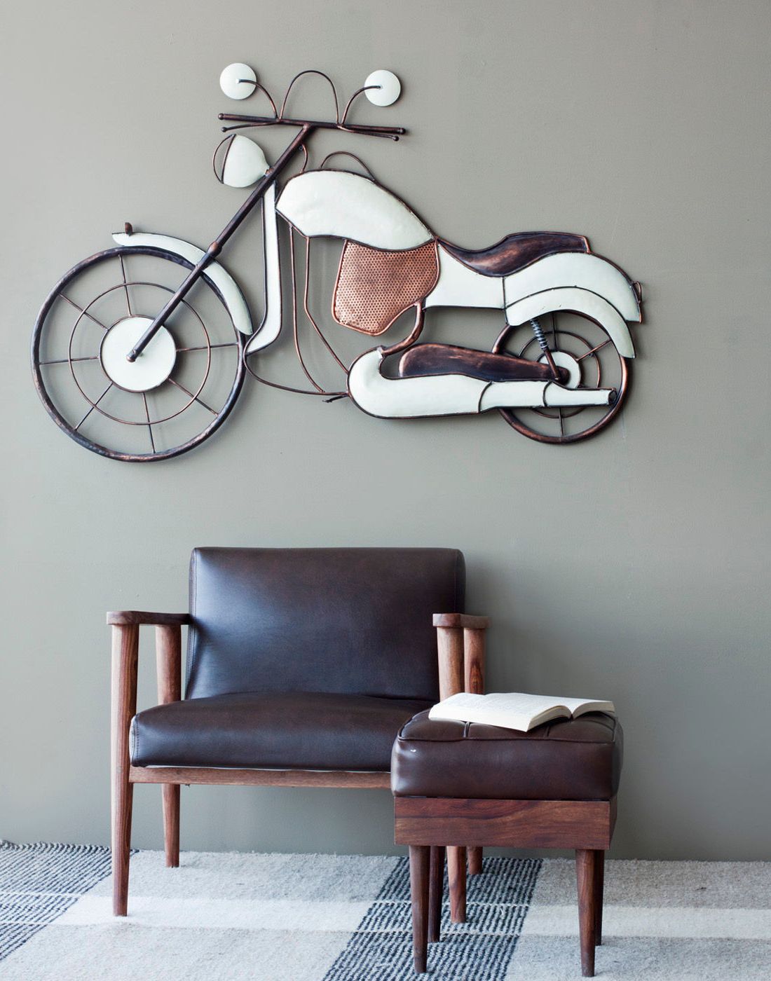 Bike Wall Decor Intended For Widely Used Bike Wall Decor White Copper (View 1 of 20)