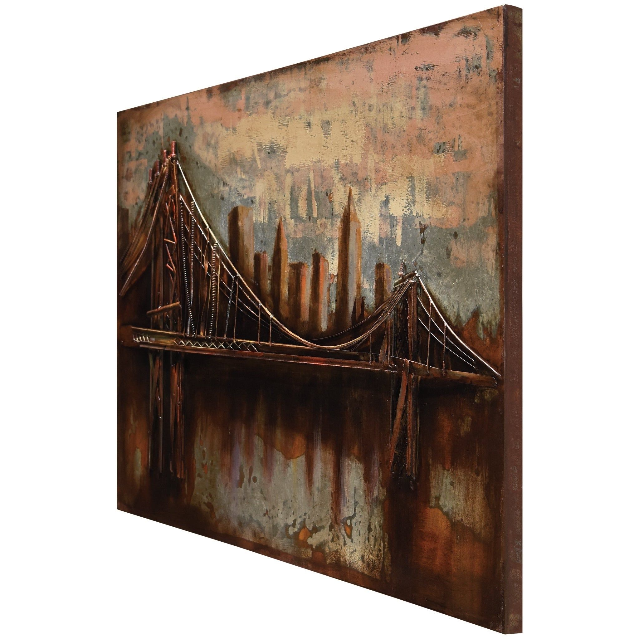 "bridge To The City" Mixed Media Iron Hand Painted Dimensional Wall Decor With 2019 Shop "bridgescape" Mixed Media Iron Hand Painted Dimensional Wall (View 7 of 20)