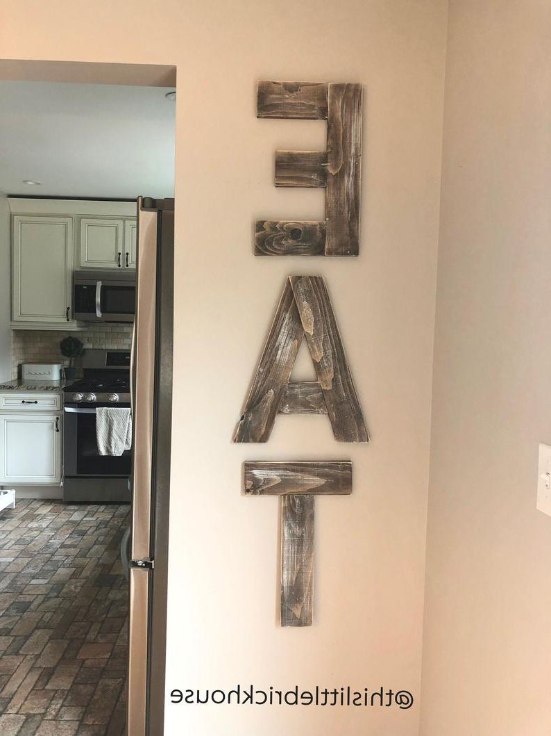Etsy For 2019 Eat Rustic Farmhouse Wood Wall Decor (View 6 of 20)