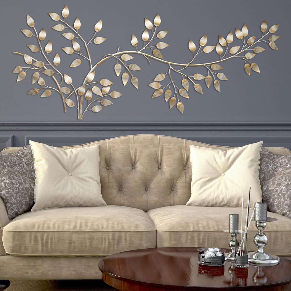 Famous Stratton Home Decor Brushed Gold Flowing Leaves Wall Decor Shd0106 With Regard To Flowing Leaves Wall Decor (View 1 of 20)