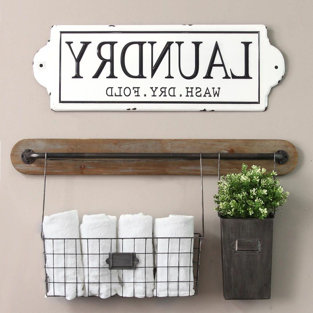 Metal Laundry Room Wall Decor In Well Known Stratton Home Decor Metal Laundry Wall Decor S15047 – The Home Depot (View 10 of 20)