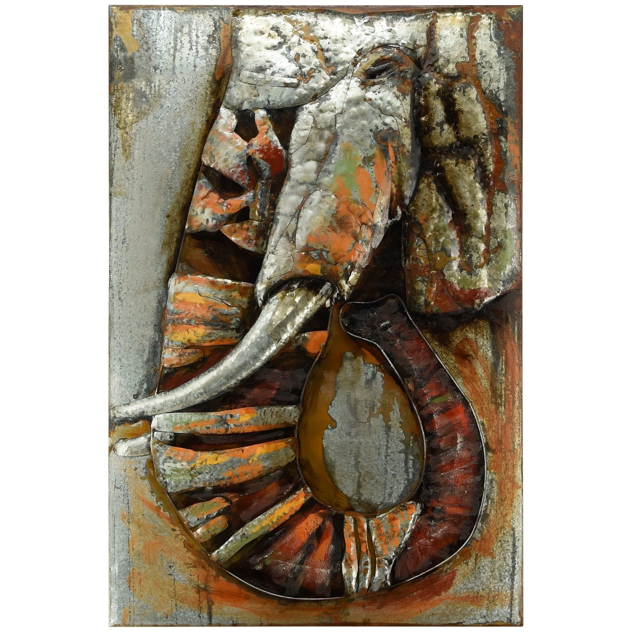 Mixed Media Iron Hand Painted Dimensional Wall Decor Regarding Widely Used Shop "elephant" Mixed Media Iron Hand Painted Dimensional Wall Décor (View 17 of 20)