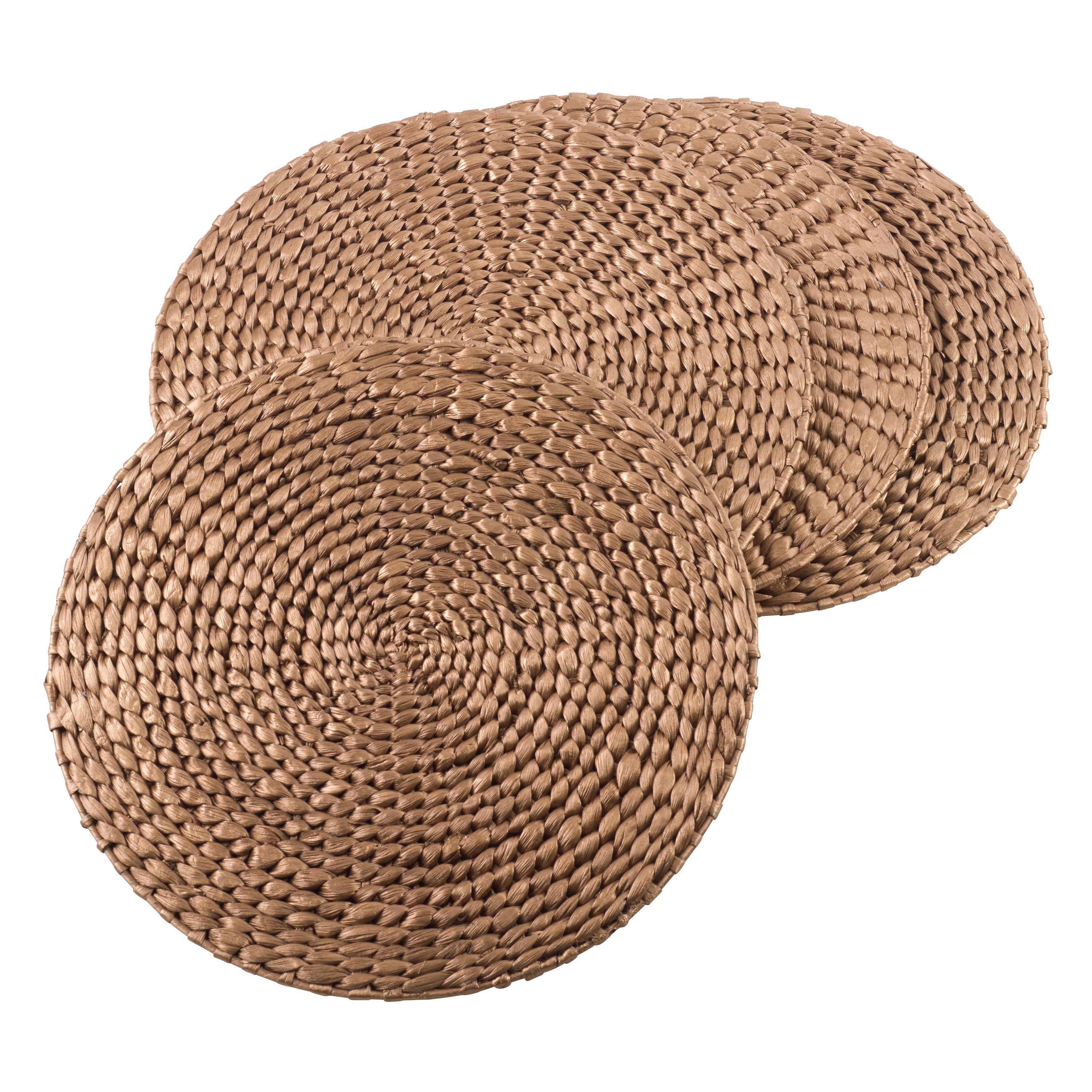 Preferred 4 Piece Handwoven Wheel Wall Decor Sets Within Shop Natural Water Hyacinth Decorative Round Hand Woven Rattan (View 16 of 20)