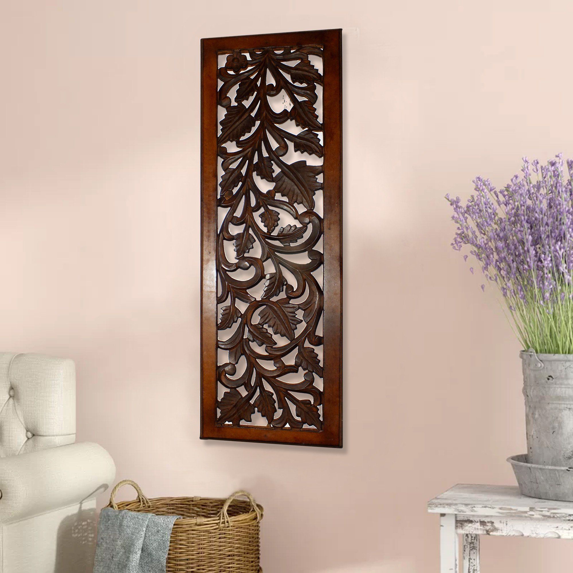 Scroll Panel Wall Decor Inside Trendy Bungalow Rose Mango Wood Panel With Leaves And Scroll Work Motif (View 19 of 20)