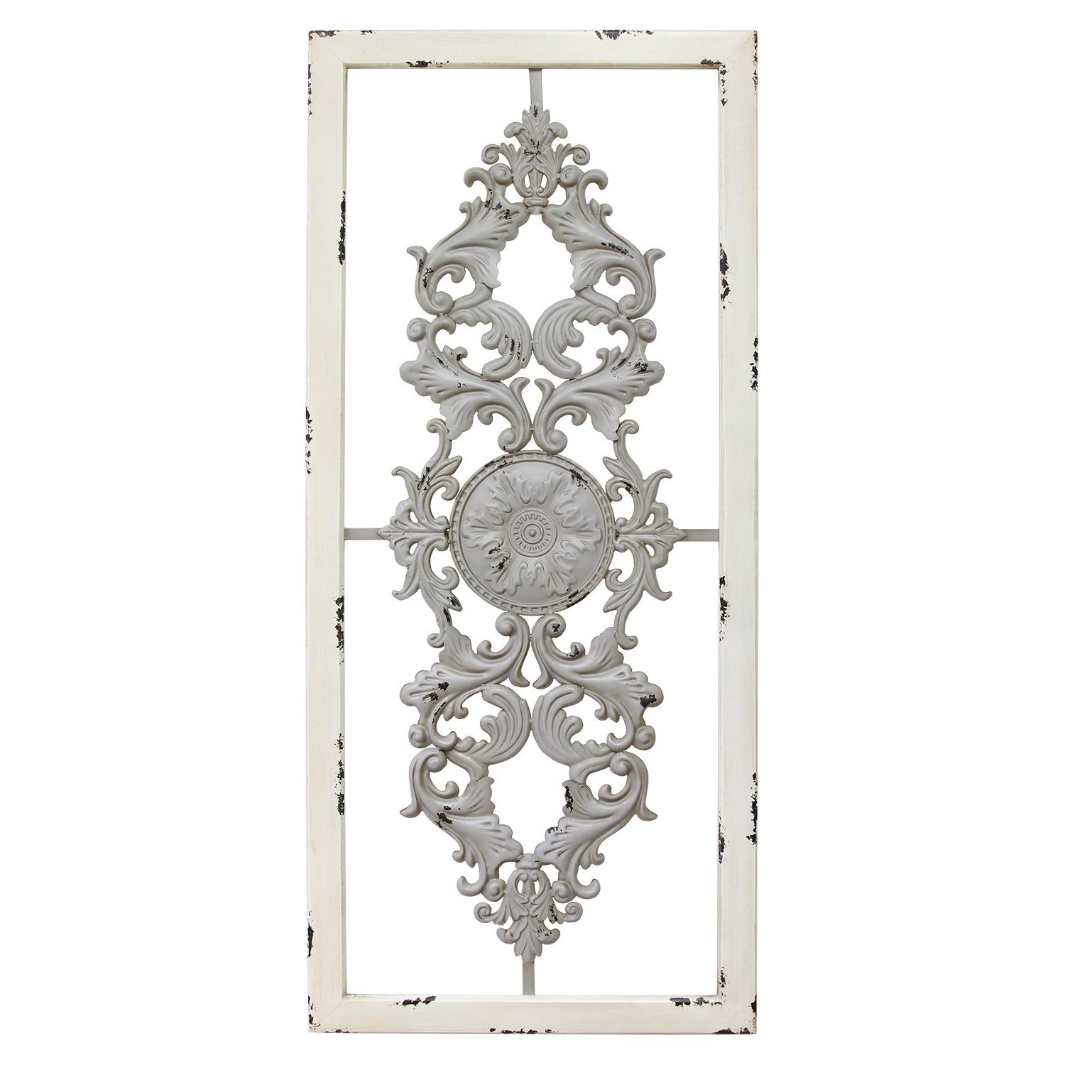 Scroll Panel Wall Decor With Regard To Well Known Amazon: Stratton Home Decor Scroll Panel Wall Decor, Grey: Home (View 2 of 20)