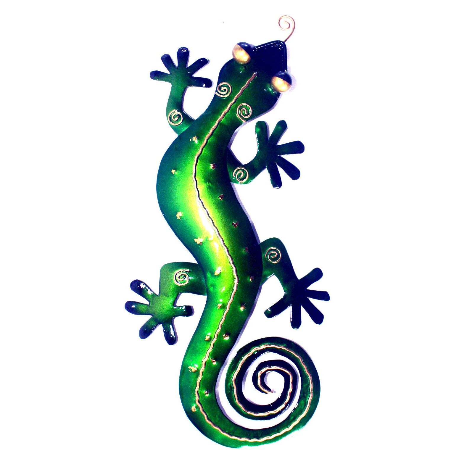 Well Liked Shop Handmade Iron Medium Green Gecko Wall Decor (indonesia) – Free Within Gecko Wall Decor (View 11 of 20)