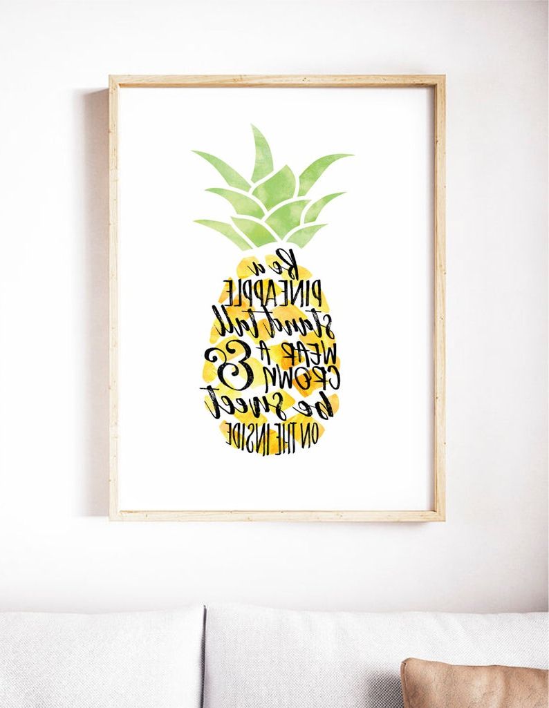 Etsy Throughout Most Current Pineapple Wall Decor (View 19 of 20)