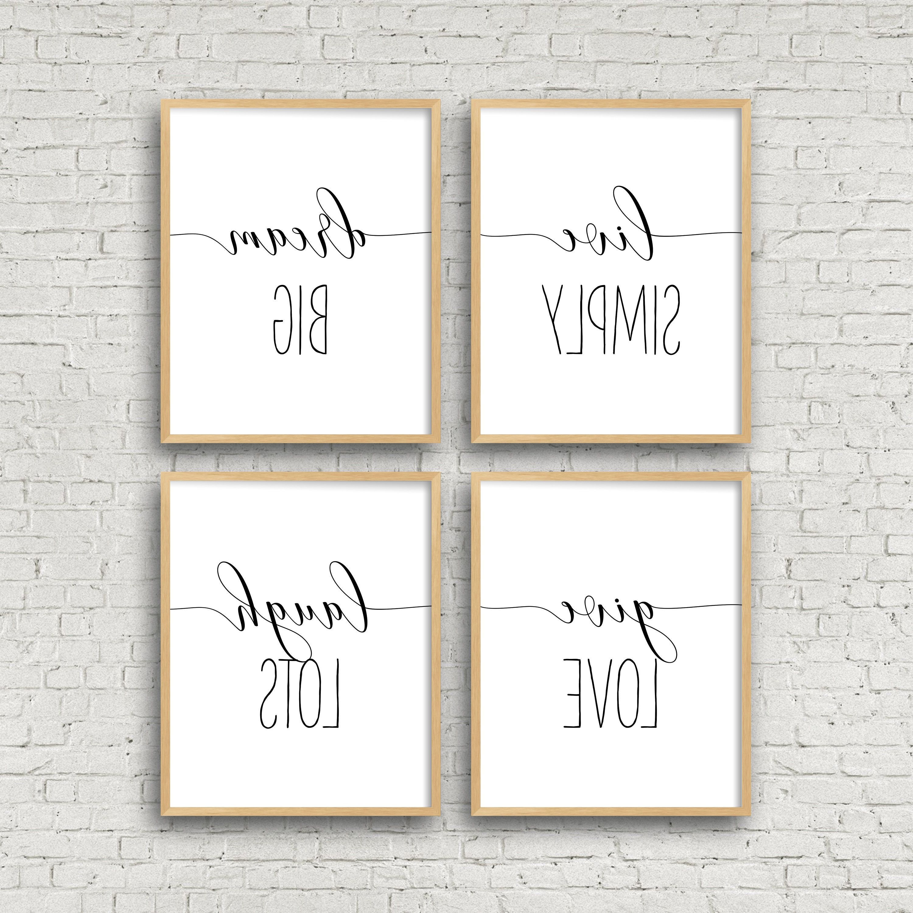 Live Love Laugh 3 Piece Black Wall Decor Sets Within Well Liked Printable Wall Art Live Simply Dream Big Give Love Laugh Lots (View 14 of 20)
