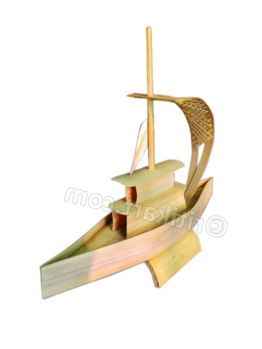 Metal Alloy Boat Wall Decor Pertaining To Recent Buy Online Odisha Handcrafted Bamboo Fisherman Boat – Ritikart (View 9 of 20)