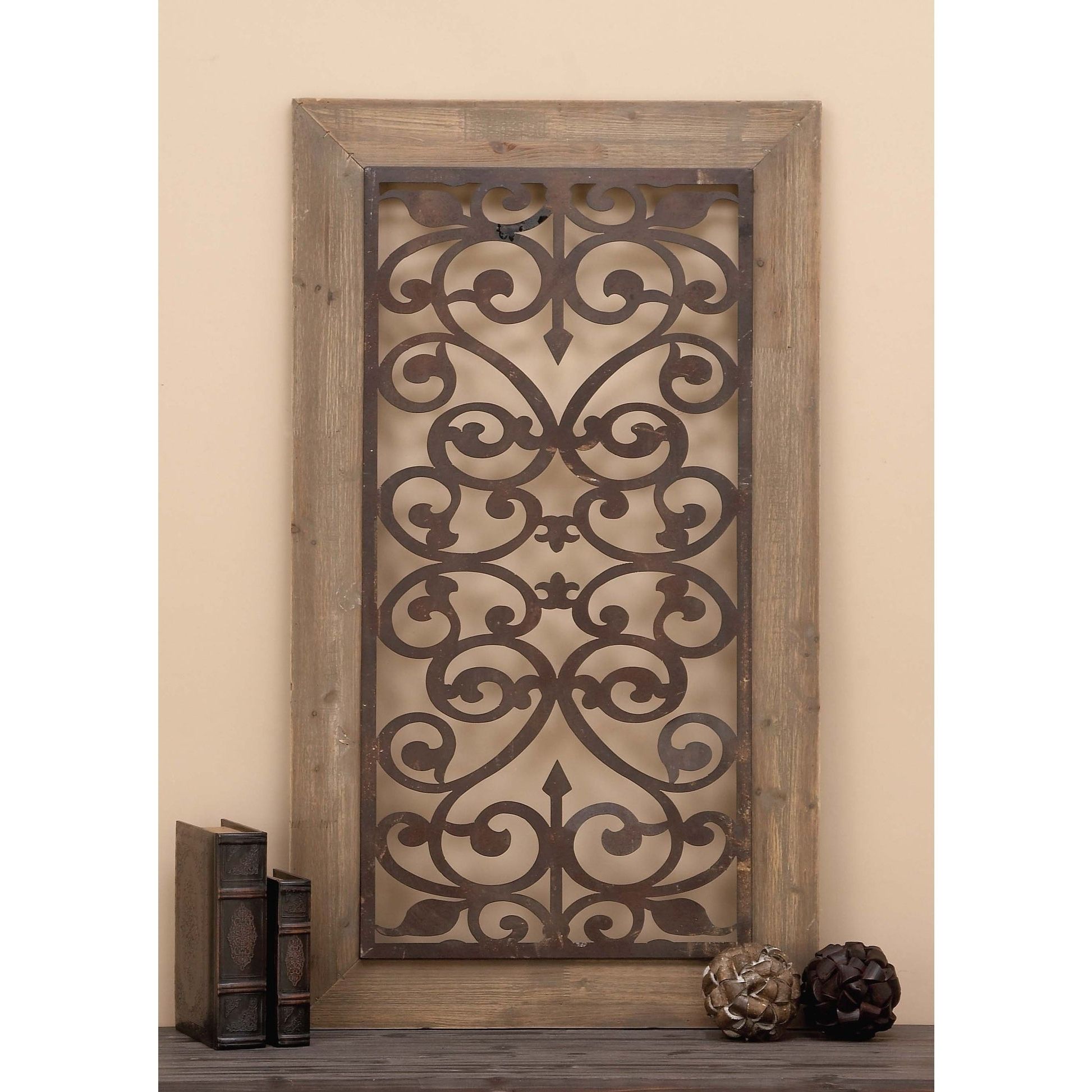 Newest Shop 26" X 46" Distressed Wood & Brown Metal Wall Art Panel W In Rings Wall Decor By Wrought Studio (View 17 of 20)