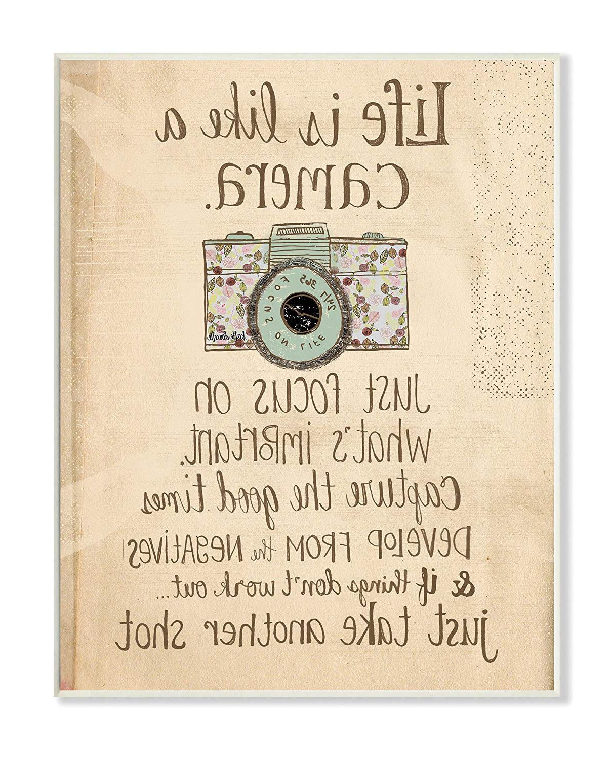 Popular Stupell Home Décor Life Is Like A Camera Inspirational Art Wall Plaque, 10  X  (View 1 of 20)